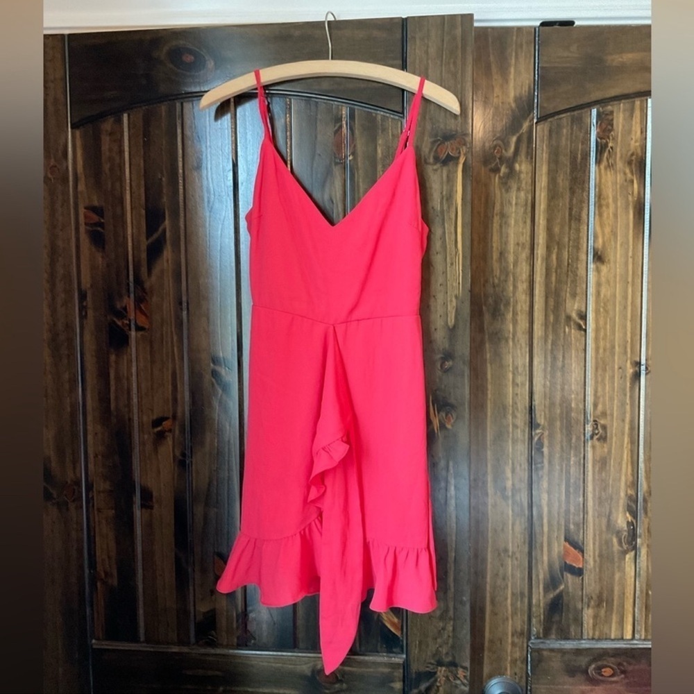 Miami Coral Spagetti Strap Wrap Dress Size Small